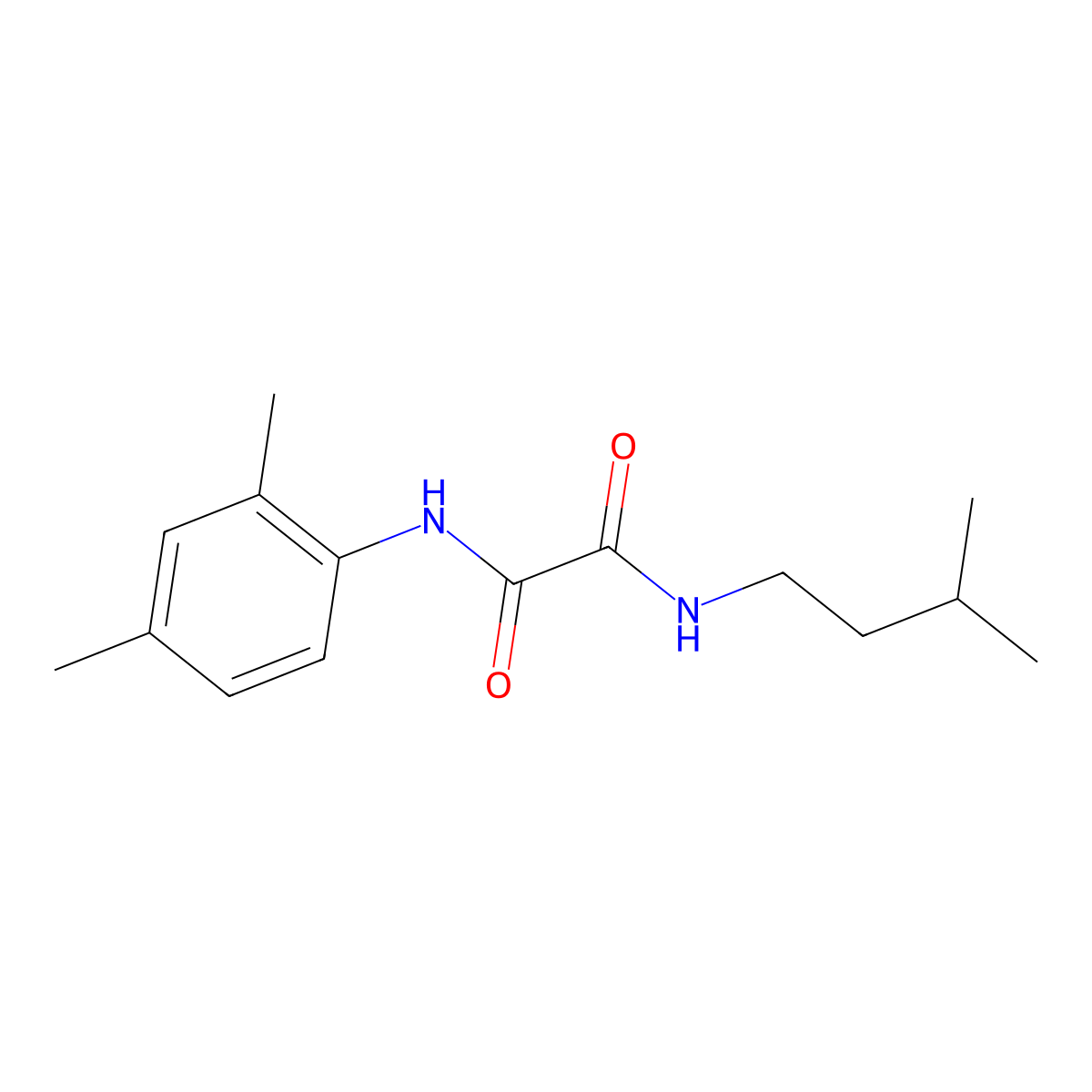 N'-(2,4-dimethylphenyl)-N-(3-methylbutyl)oxamide molecular structure, CAS 327992-82-5