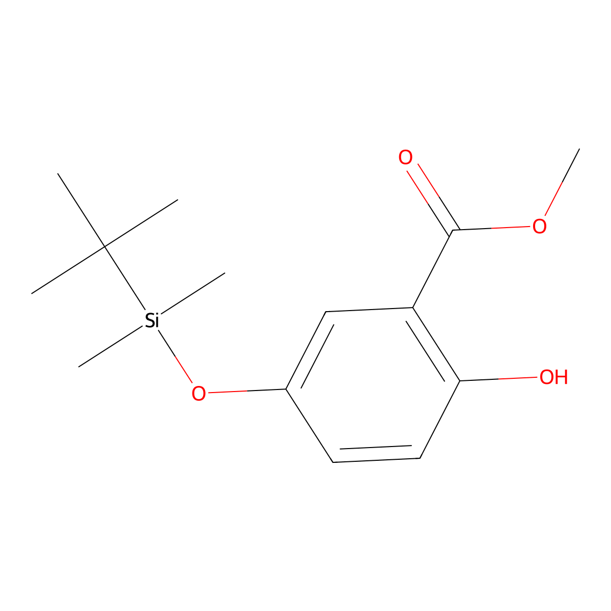 Methyl 5-((tert-butyldimethylsilyl)oxy)-2-hydroxybenzoate molecular structure, CAS 327995-06-2