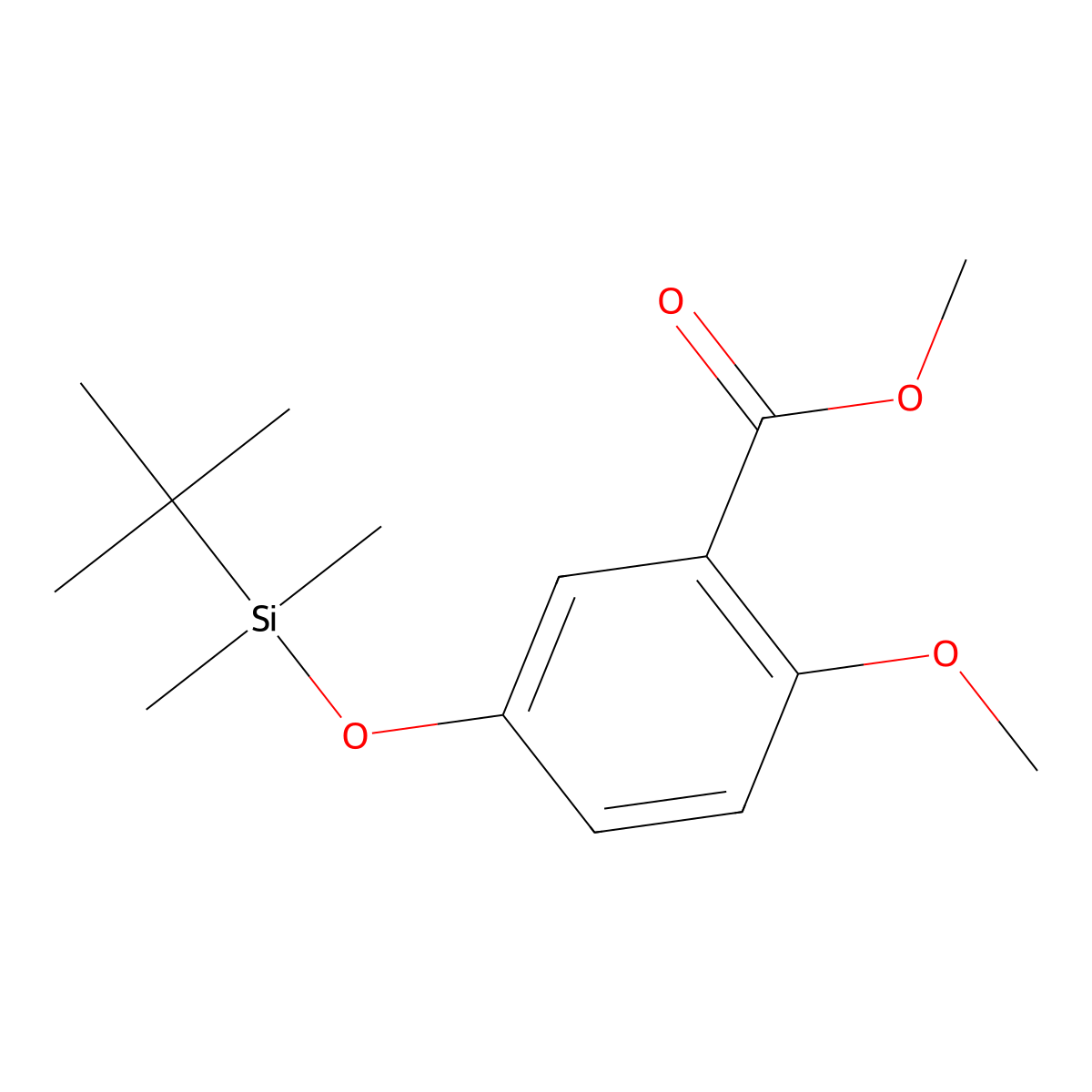 Methyl 2-methoxy-5-(t-butyldimethylsilyloxy)benzoate molecular structure, CAS 327995-07-3
