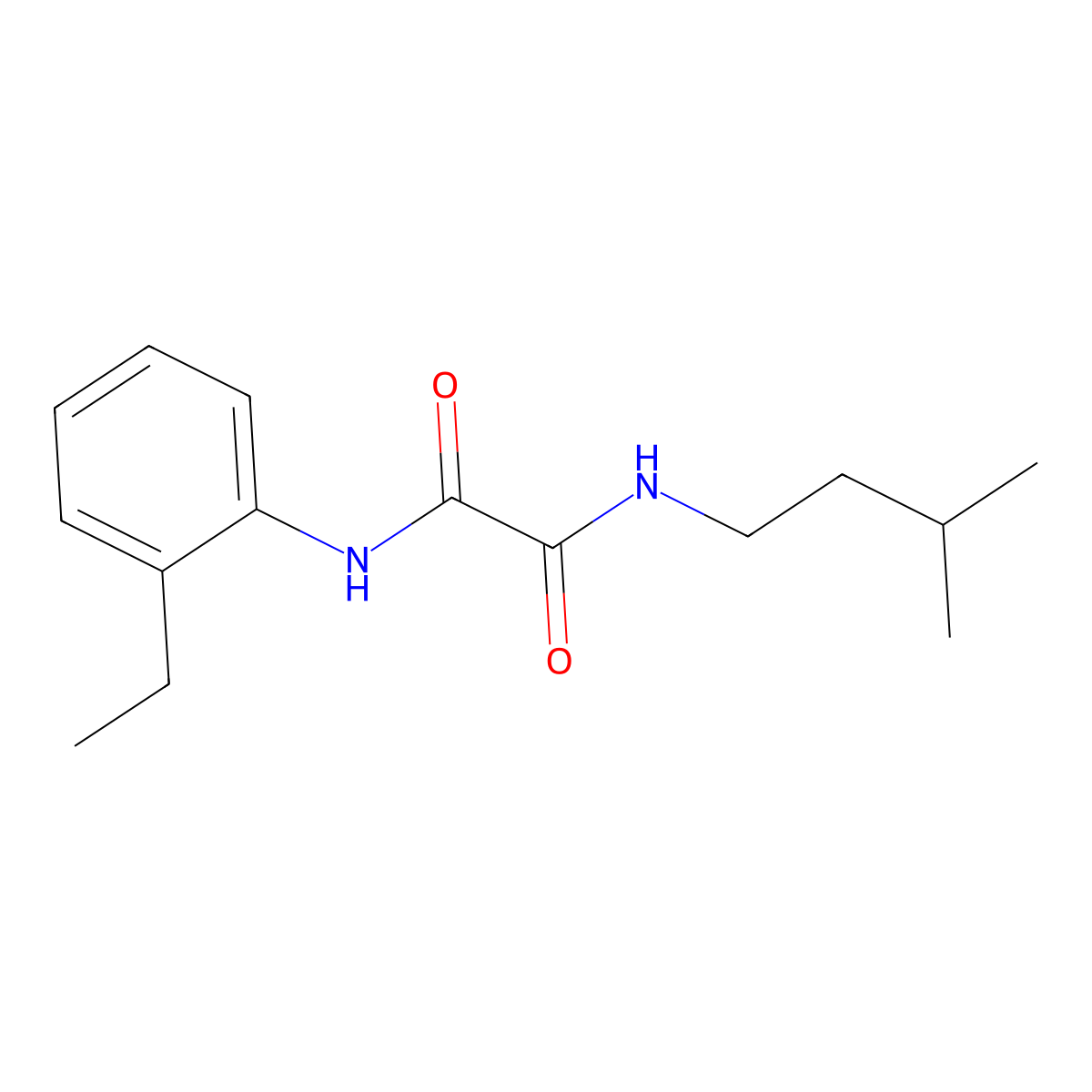 N'-(2-ethylphenyl)-N-(3-methylbutyl)oxamide molecular structure, CAS 327999-02-0
