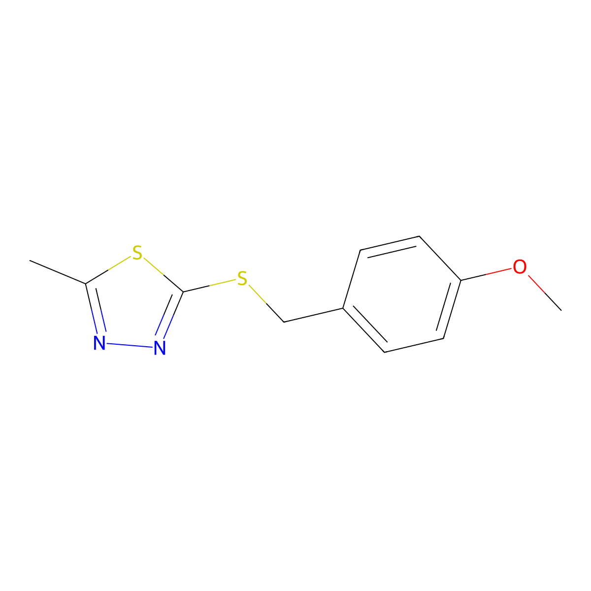 2-[(4-Methoxyphenyl)methylsulfanyl]-5-methyl-1,3,4-thiadiazole molecular structure, CAS 327999-16-6