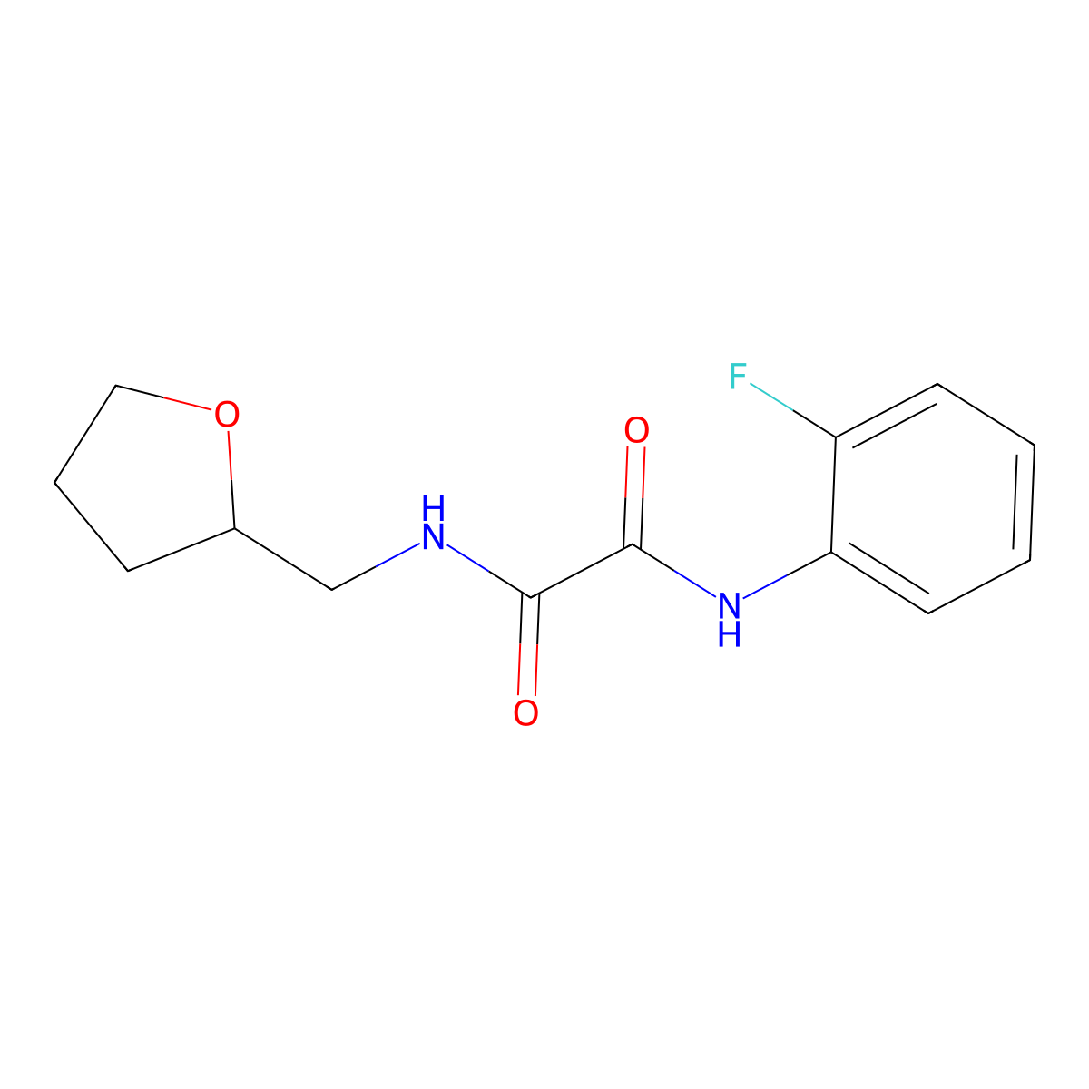 N'-(2-fluorophenyl)-N-(oxolan-2-ylmethyl)oxamide molecular structure, CAS 327999-24-6
