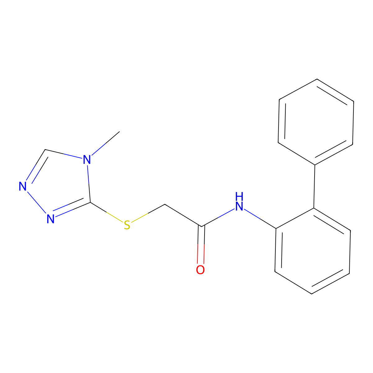2-[(4-methyl-1,2,4-triazol-3-yl)sulfanyl]-N-(2-phenylphenyl)acetamide molecular structure, CAS 327999-54-2