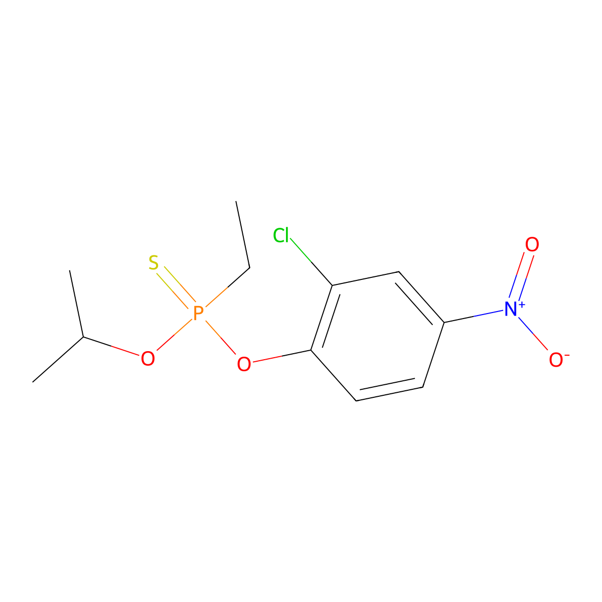 Phosphonothioic acid, ethyl-, O-(2-chloro-4-nitrophenyl) O-(1-methylethyl) ester molecular structure, CAS 328-04-1