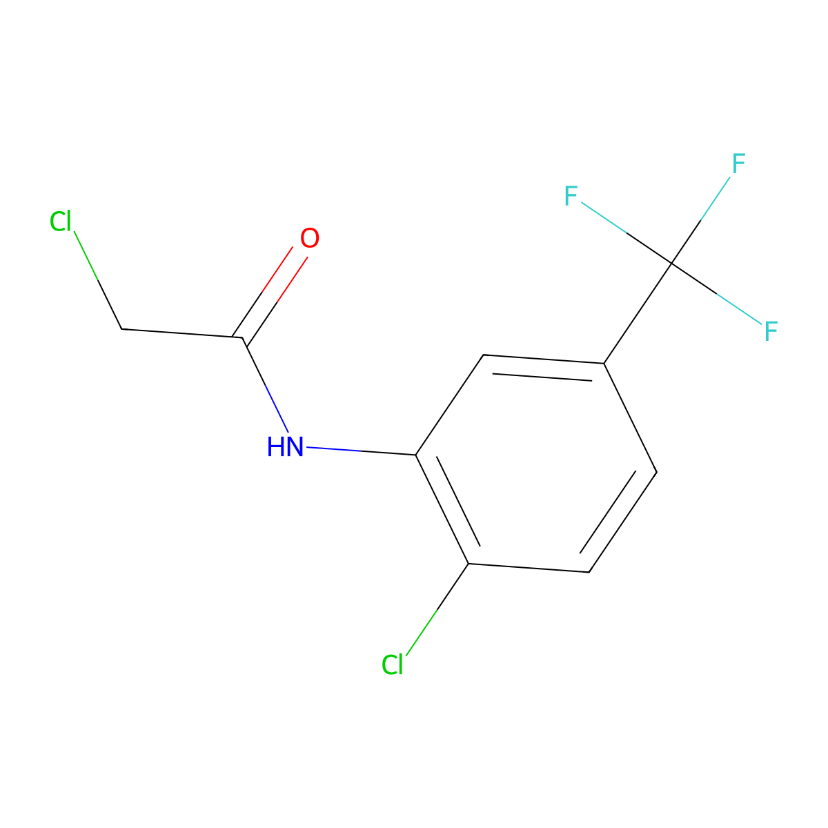 2-chloro-N-[2-chloro-5-(trifluoromethyl)phenyl]acetamide molecular structure, CAS 328-26-7