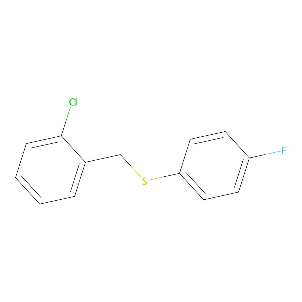 1-Chloro-2-[(4-fluorophenyl)sulfanylmethyl]benzene molecular structure, CAS 328-30-3