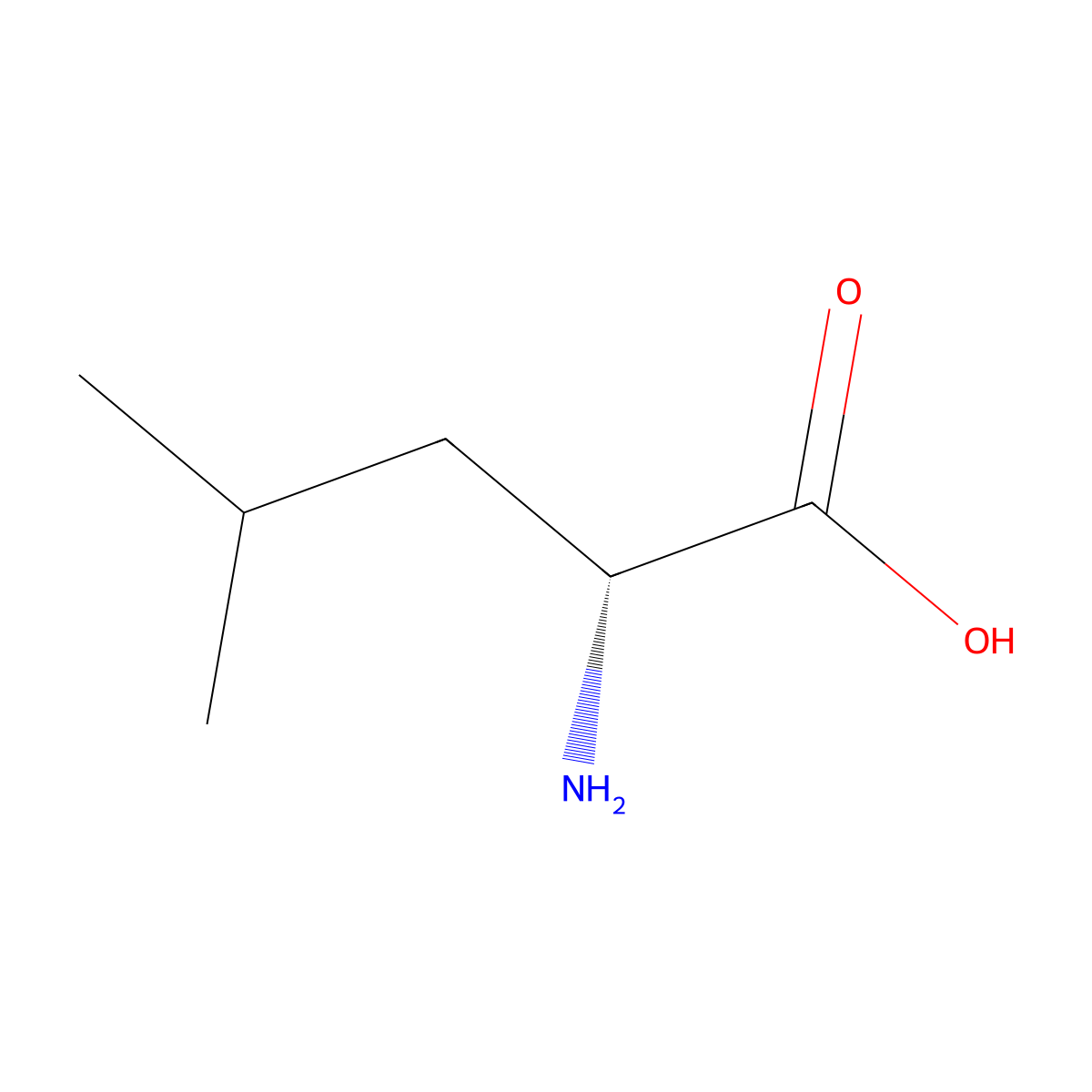 D-Leucine molecular structure, CAS 328-38-1