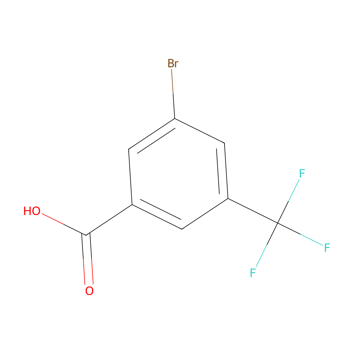 3-Bromo-5-(trifluoromethyl)benzoic acid molecular structure, CAS 328-67-6