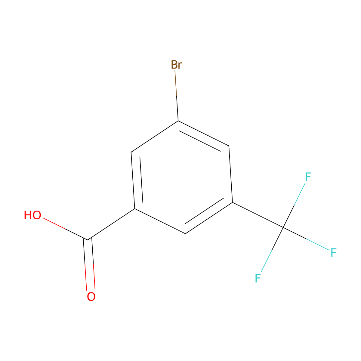 3-Bromo-5-(trifluoromethyl)benzoic acid molecular structure, CAS 328-67-6