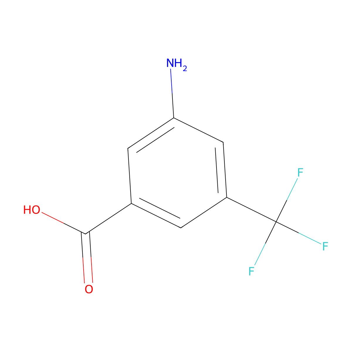 3-Amino-5-(trifluoromethyl)benzoic acid molecular structure, CAS 328-68-7