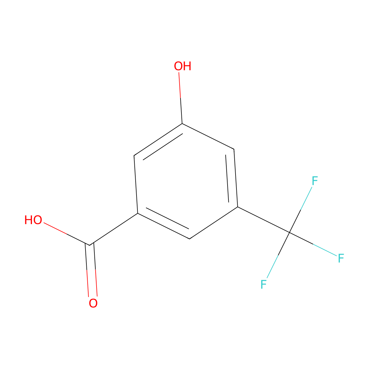3-hydroxy-5-(trifluoromethyl)benzoic Acid molecular structure, CAS 328-69-8