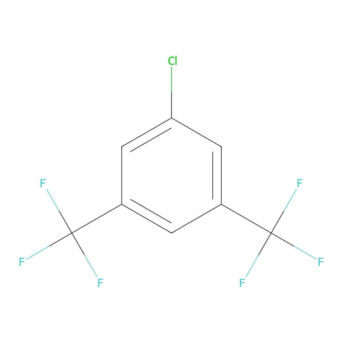 3,5-Bis(trifluoromethyl)chlorobenzene molecular structure, CAS 328-72-3