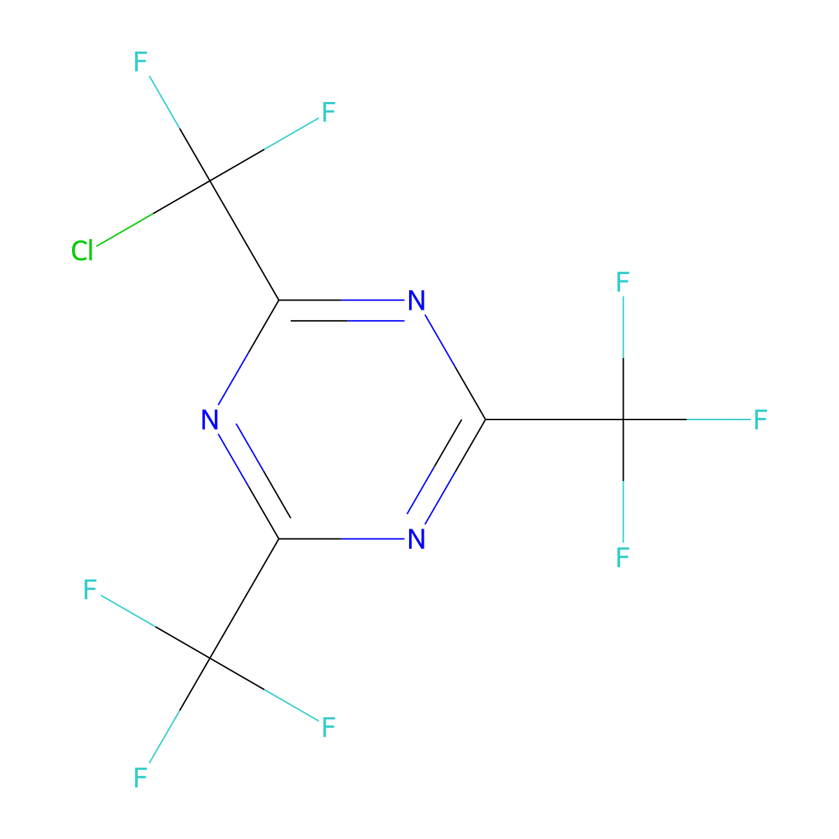 2-(Chlorodifluoromethyl)-4,6-bis(trifluoromethyl)-1,3,5-triazine molecular structure, CAS 328-77-8
