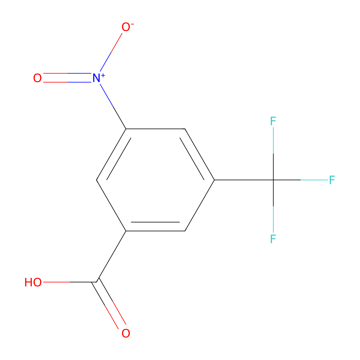 3-Nitro-5-(trifluoromethyl)benzoic acid molecular structure, CAS 328-80-3