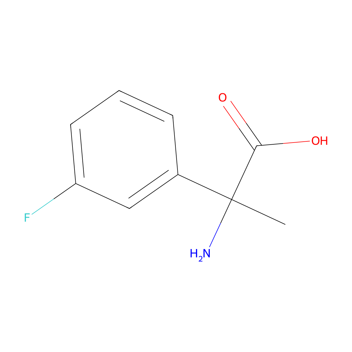 2-Amino-2-(3-fluorophenyl)propanoic acid molecular structure, CAS 328-81-4