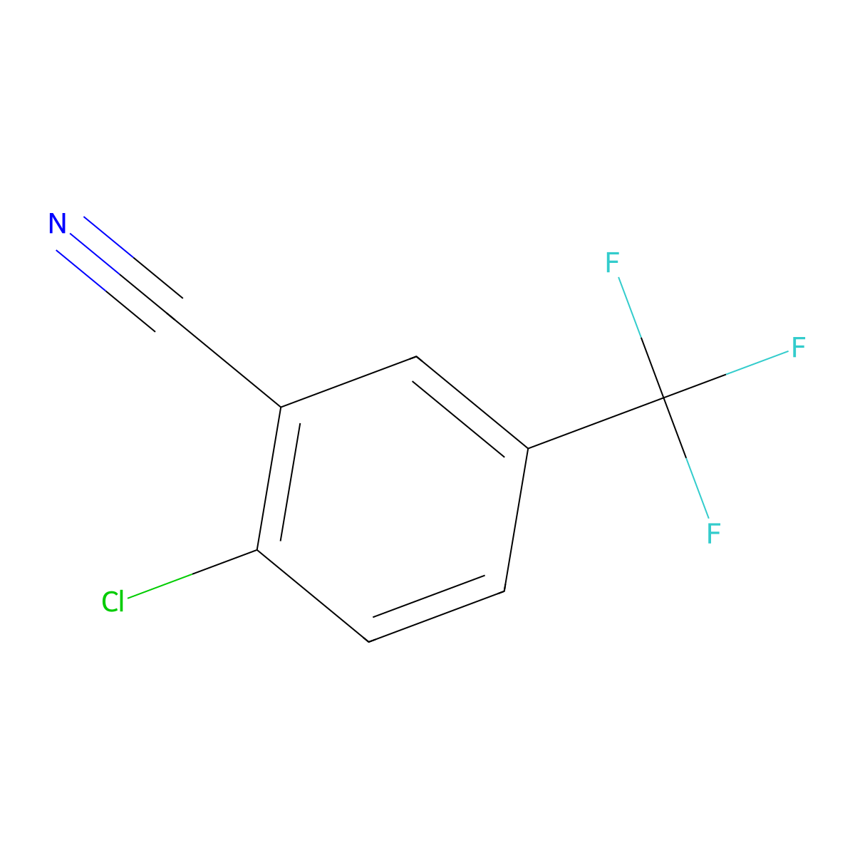 2-Chloro-5-(trifluoromethyl)benzonitrile molecular structure, CAS 328-87-0