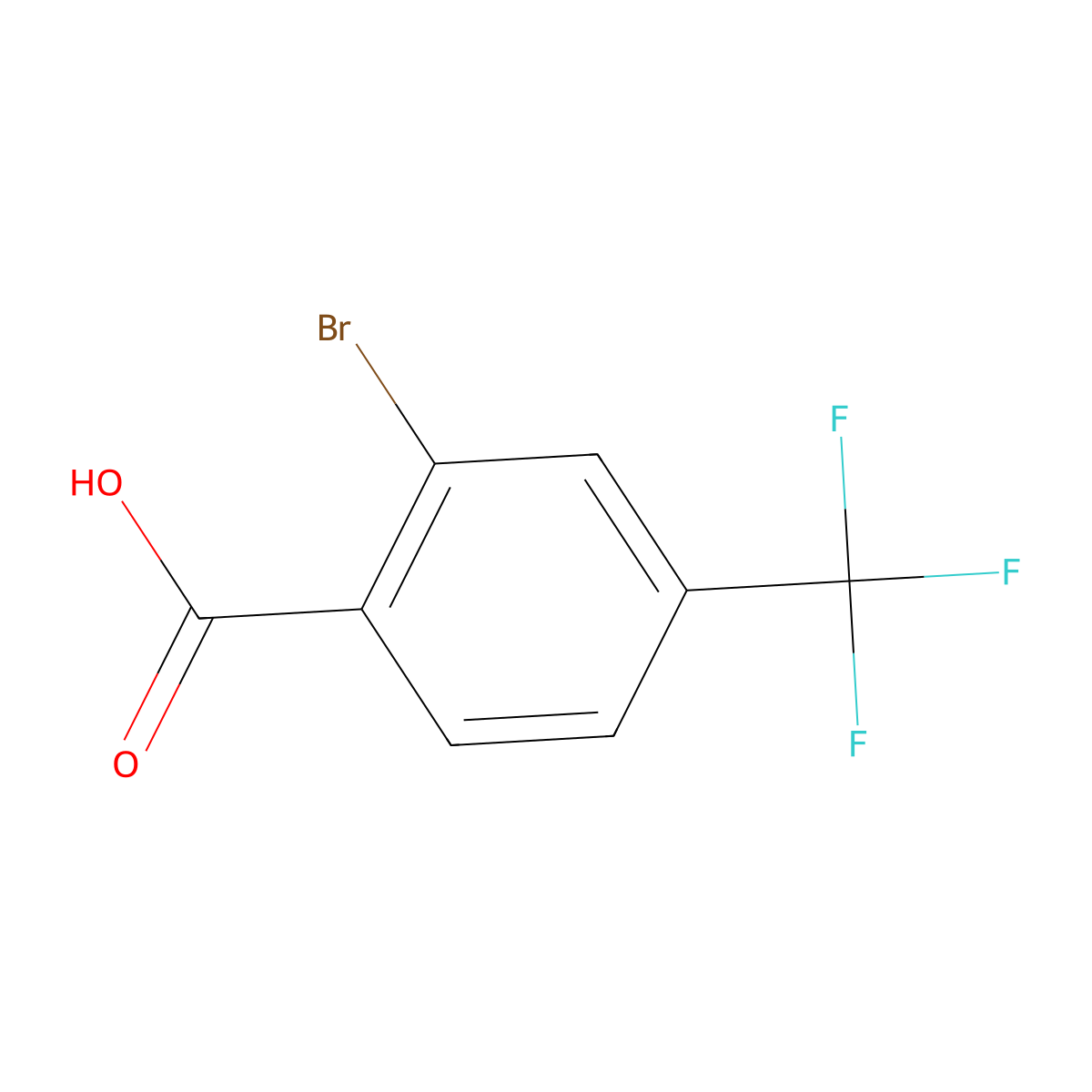 2-Bromo-4-(trifluoromethyl)benzoic acid molecular structure, CAS 328-89-2