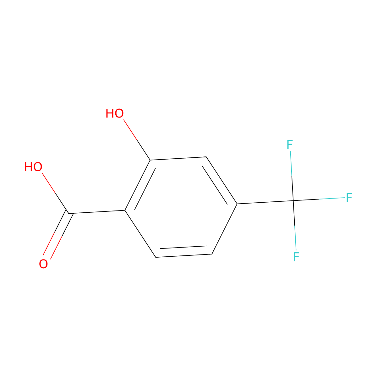 2-Hydroxy-4-(trifluoromethyl)benzoic acid molecular structure, CAS 328-90-5