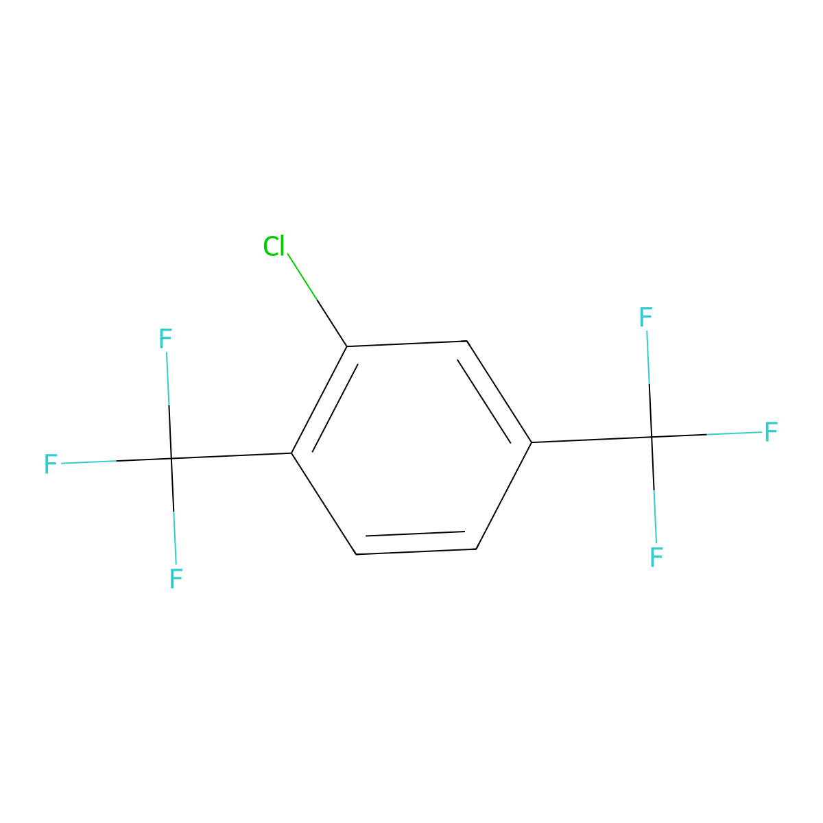 2-Chloro-1,4-bis(trifluoromethyl)benzene molecular structure, CAS 328-91-6