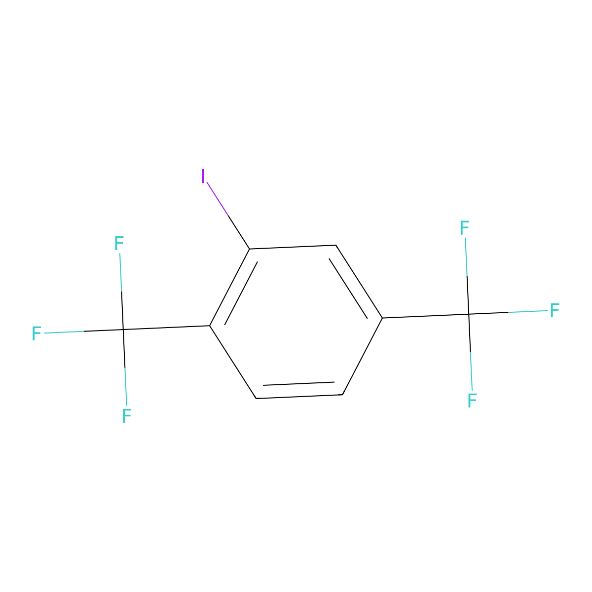 2-Iodo-1,4-bis(trifluoromethyl)benzene molecular structure, CAS 328-92-7