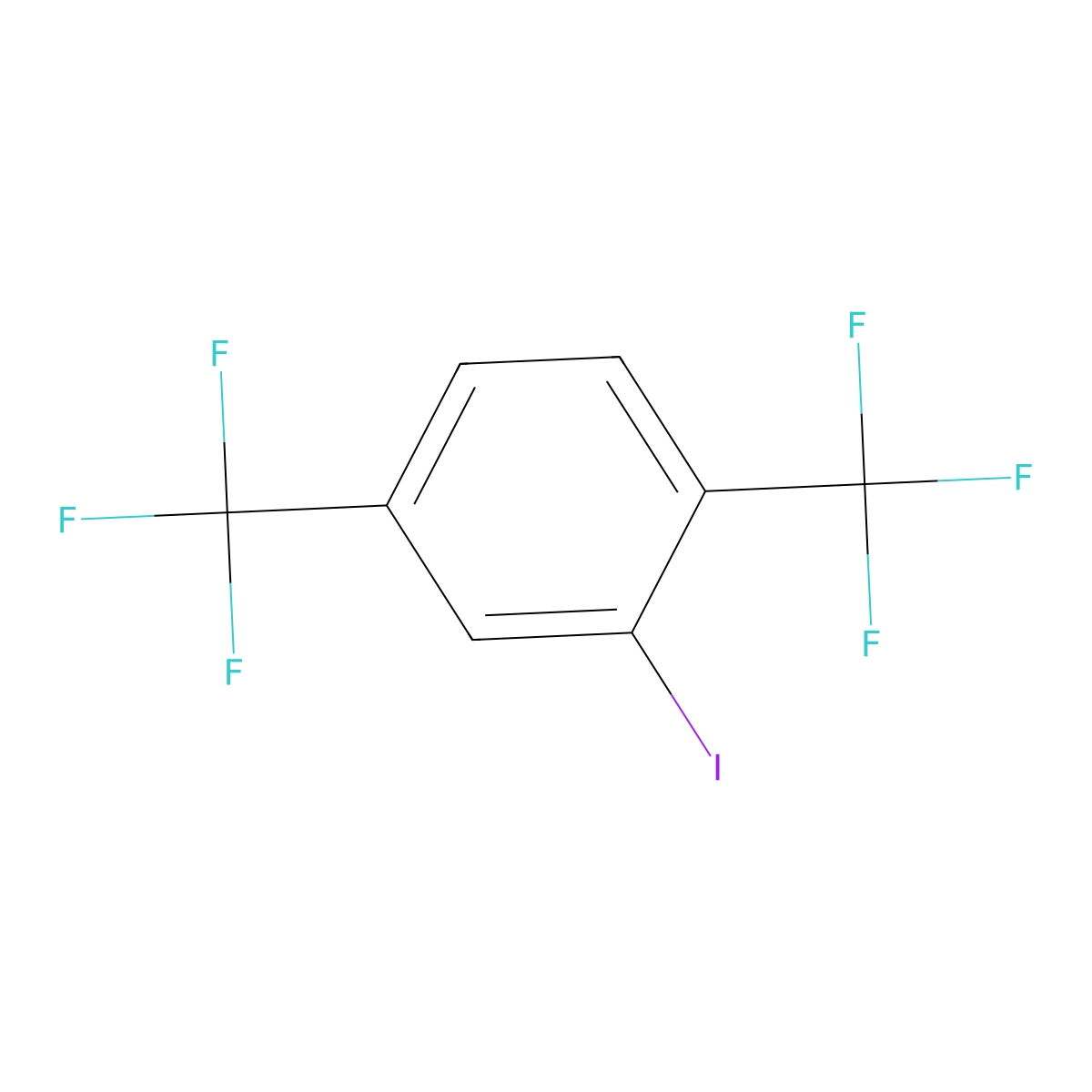 2-Iodo-1,4-bis(trifluoromethyl)benzene molecular structure, CAS 328-92-7