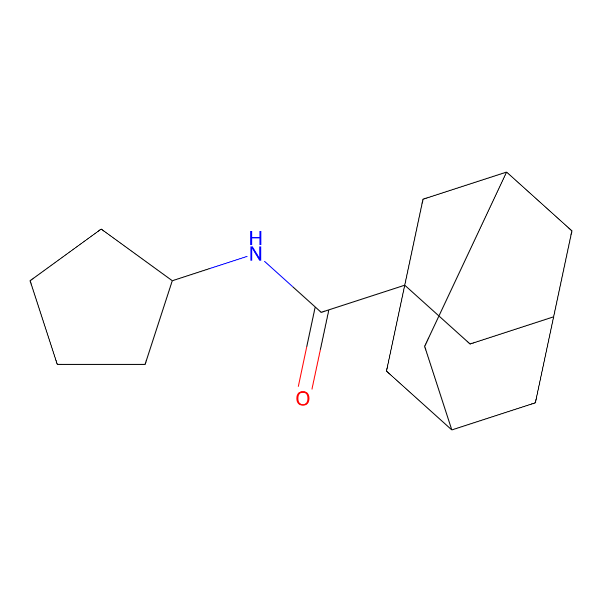 N-cyclopentyladamantane-1-carboxamide molecular structure, CAS 328001-97-4