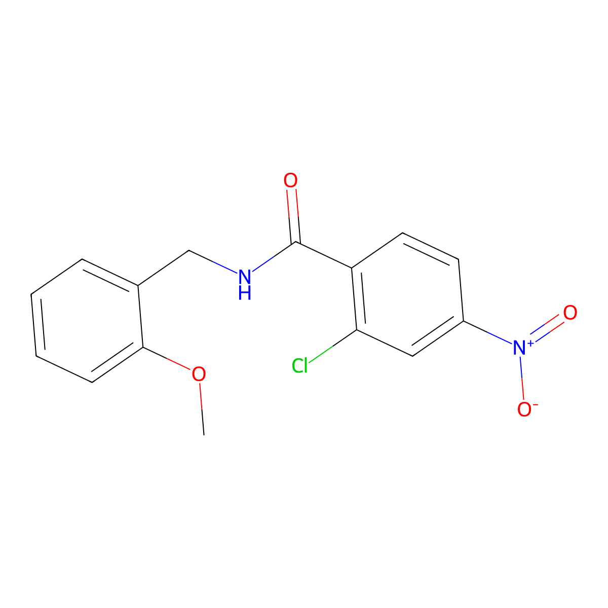 2-chloro-N-[(2-methoxyphenyl)methyl]-4-nitrobenzamide molecular structure, CAS 328002-23-9