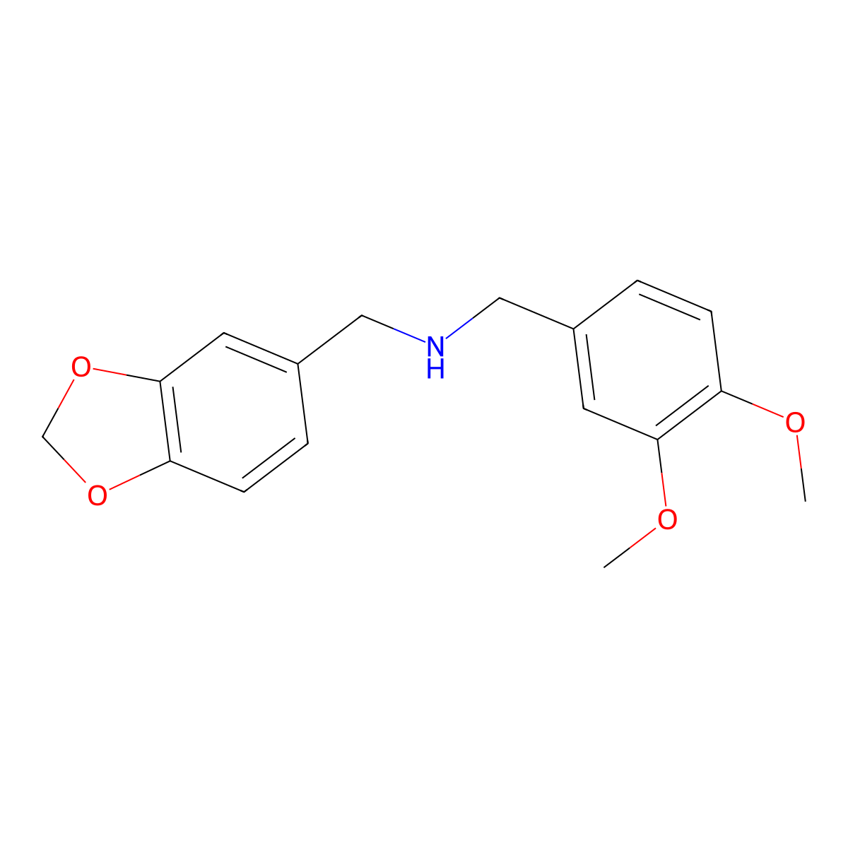 Benzo[1,3]dioxol-5-ylmethyl-(3,4-dimethoxy-benzyl)-amine molecular structure, CAS 328002-39-7
