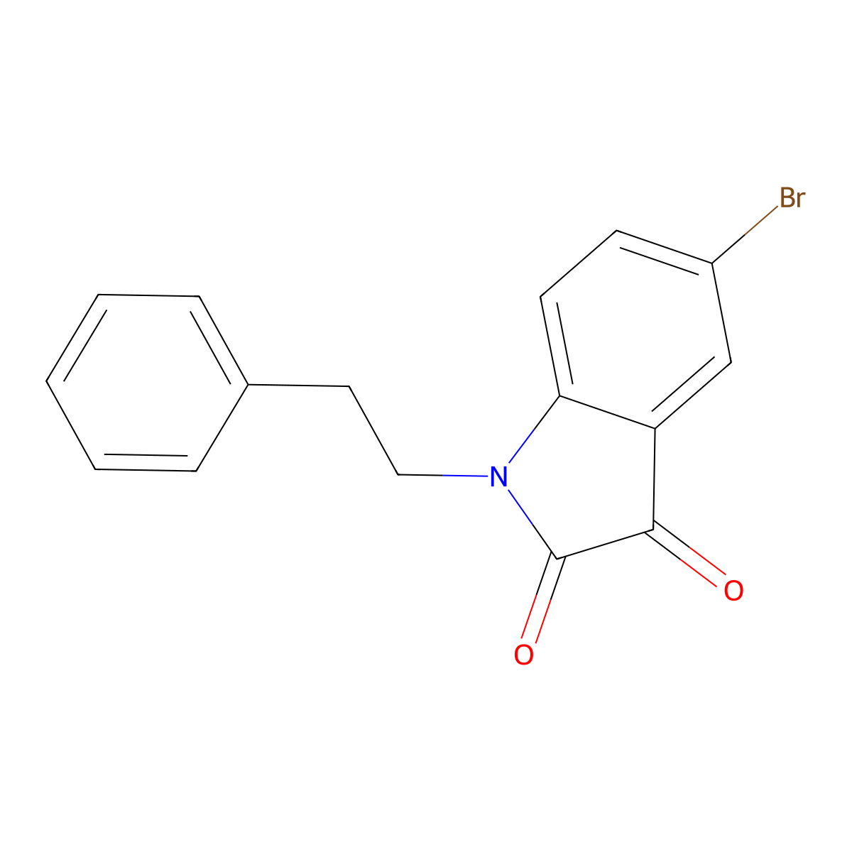 5-bromo-1-(2-phenylethyl)-1H-indole-2,3-dione molecular structure, CAS 328002-46-6