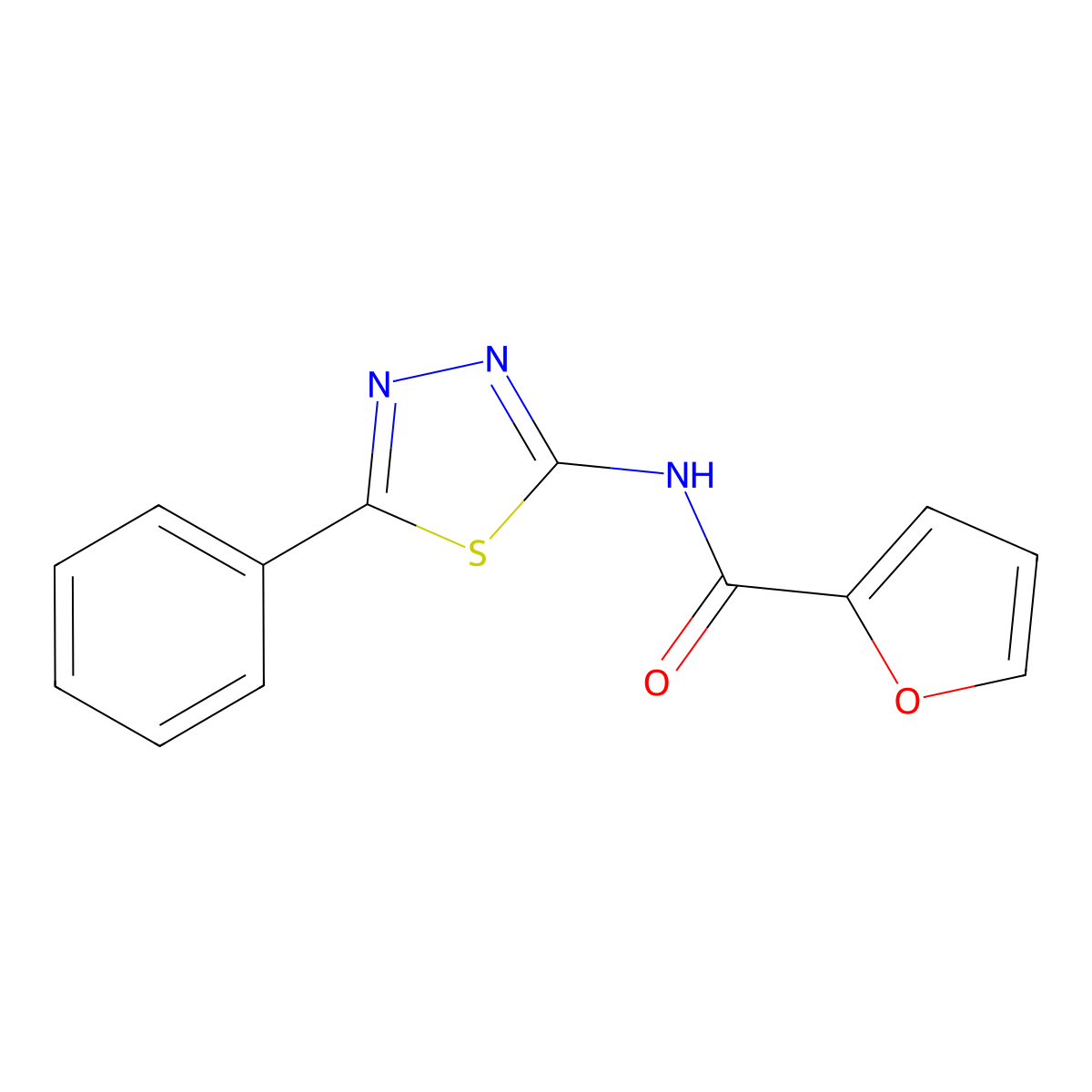 N-(5-phenyl-1,3,4-thiadiazol-2-yl)furan-2-carboxamide molecular structure, CAS 328003-90-3