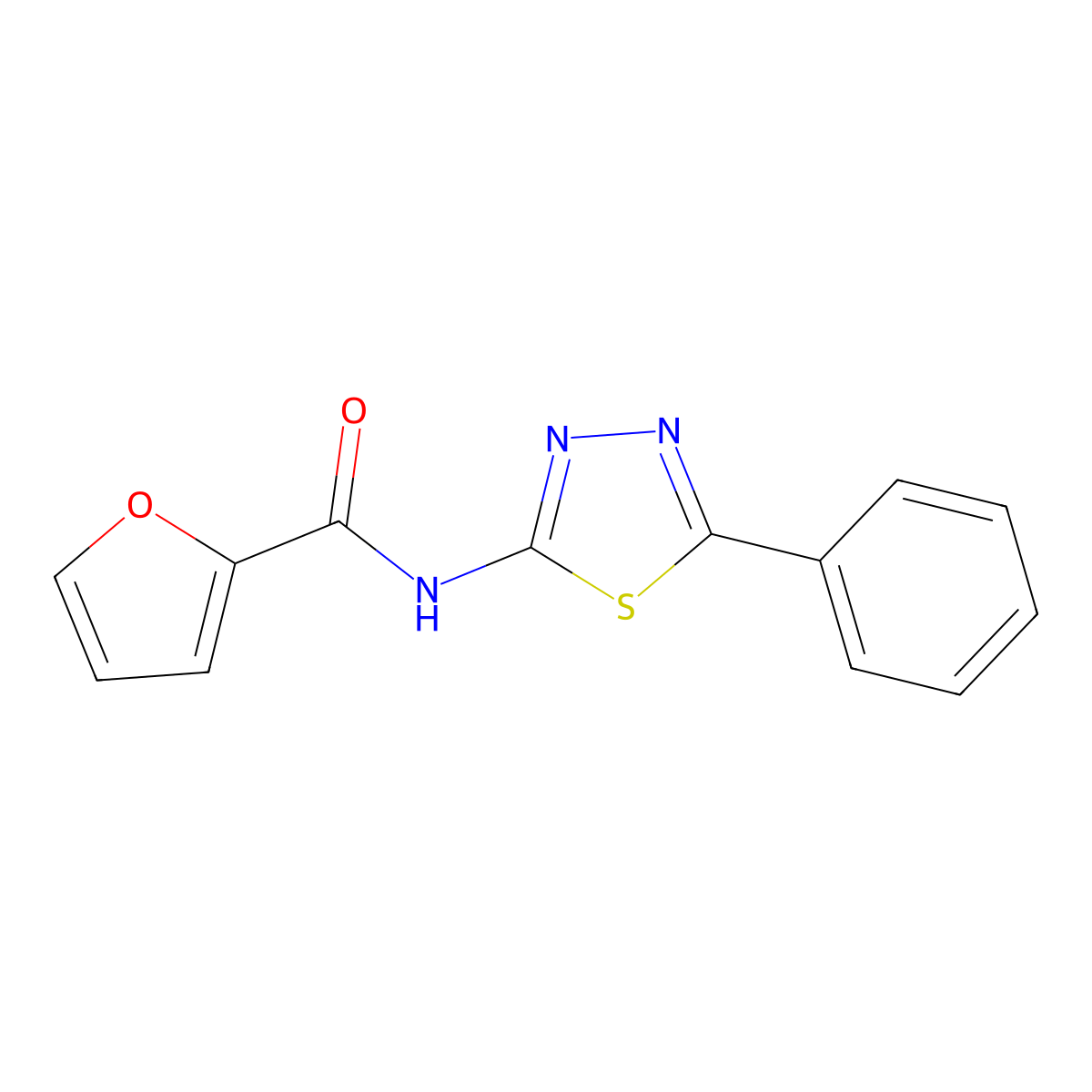 N-(5-phenyl-1,3,4-thiadiazol-2-yl)furan-2-carboxamide molecular structure, CAS 328003-90-3