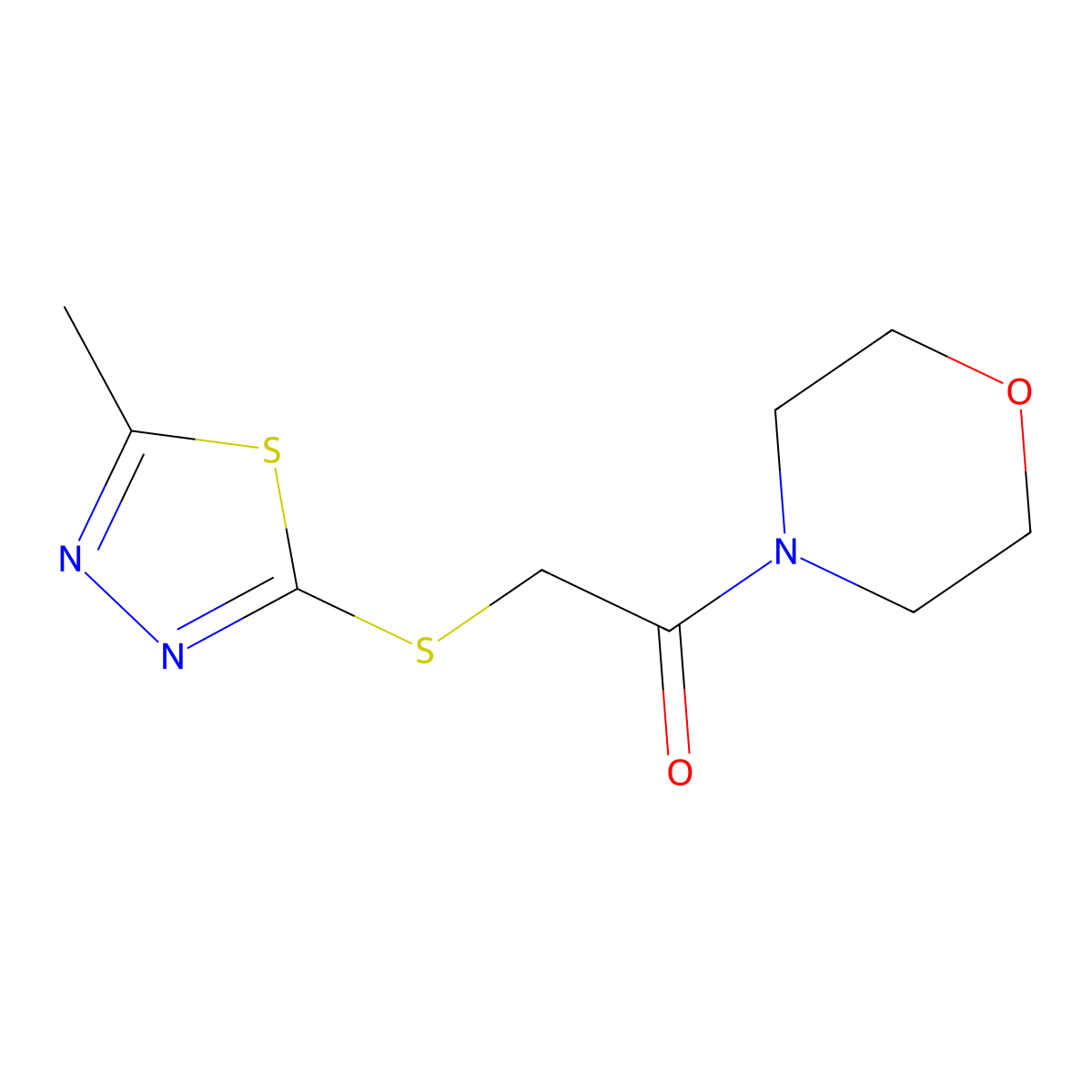 4-{[(5-Methyl-1,3,4-thiadiazol-2-yl)thio]acetyl}morpholine molecular structure, CAS 328004-27-9