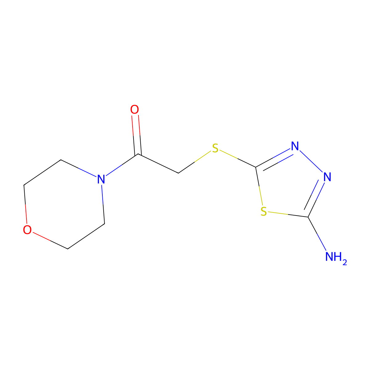 5-[(2-Morpholin-4-yl-2-oxoethyl)thio]-1,3,4-thiadiazol-2-amine molecular structure, CAS 328004-28-0