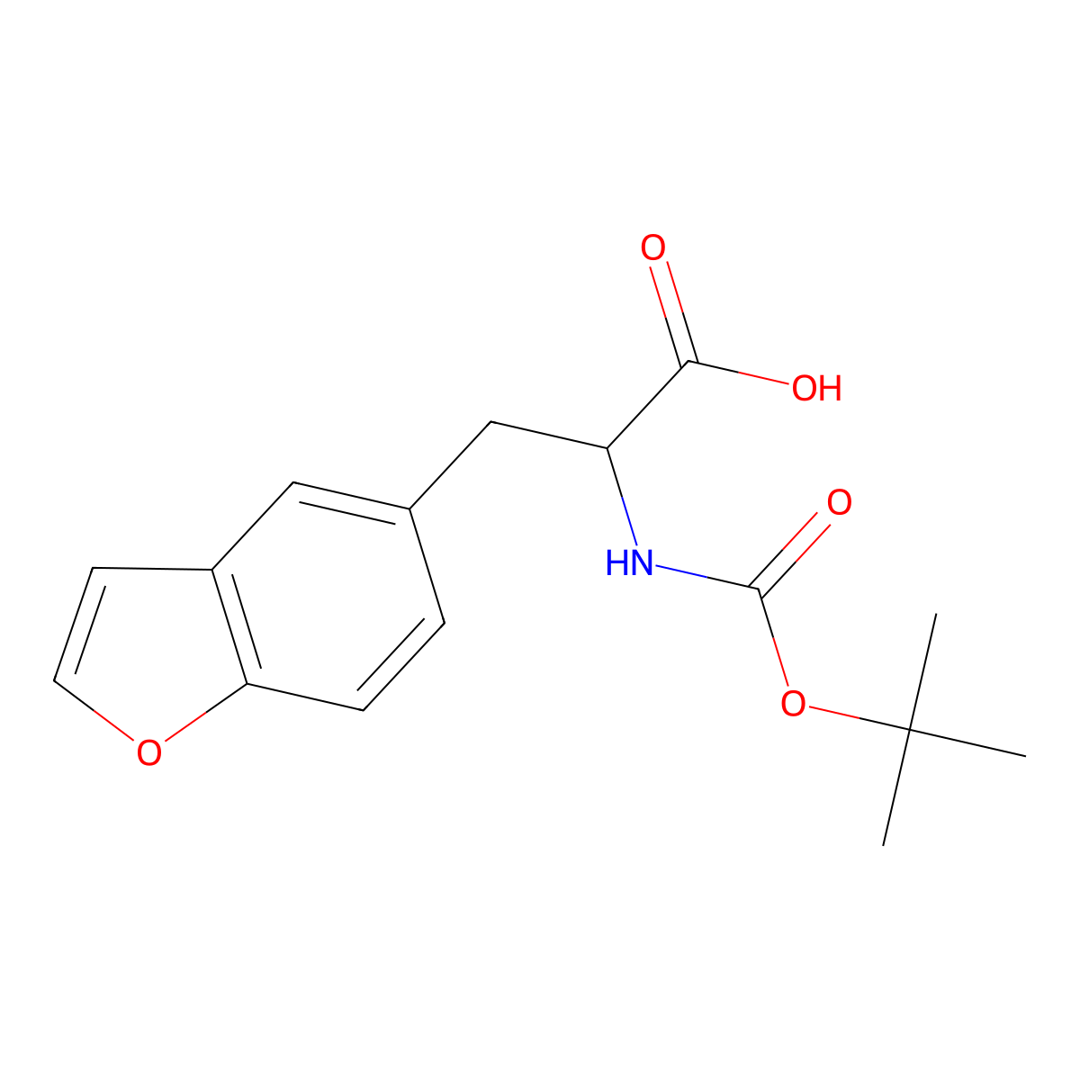 (S)-3-(Benzofuran-5-YL)-2-((tert-butoxycarbonyl)amino)propanoic acid molecular structure, CAS 328005-86-3