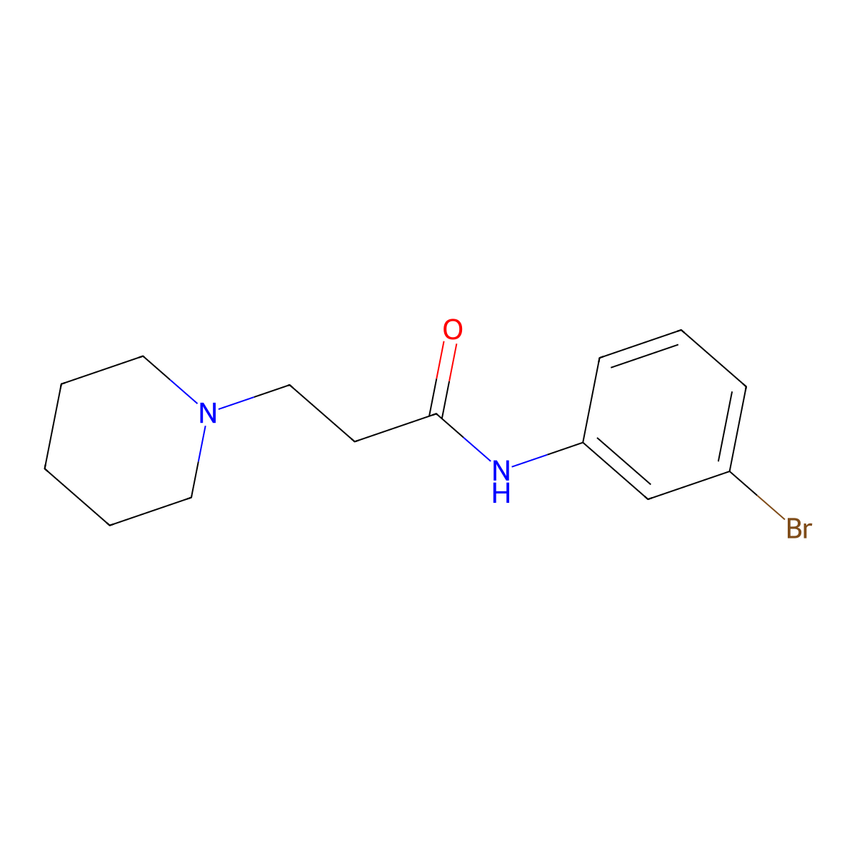 1-Piperidinepropanamide, N-(3-bromophenyl)- molecular structure, CAS 328006-10-6