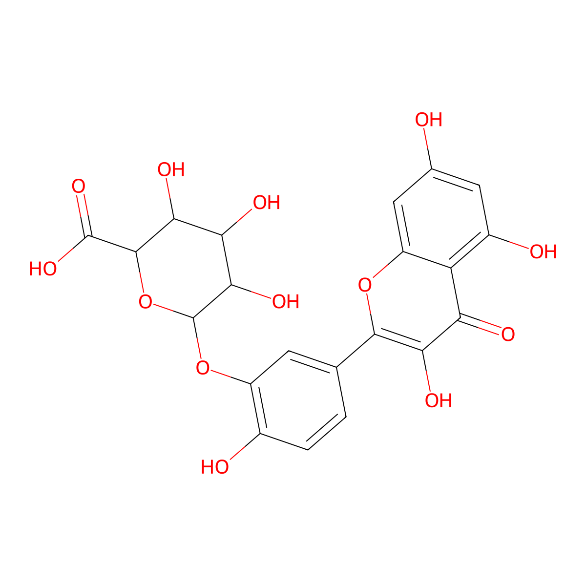 Quercetin-3'-glucuronide molecular structure, CAS 328006-77-5