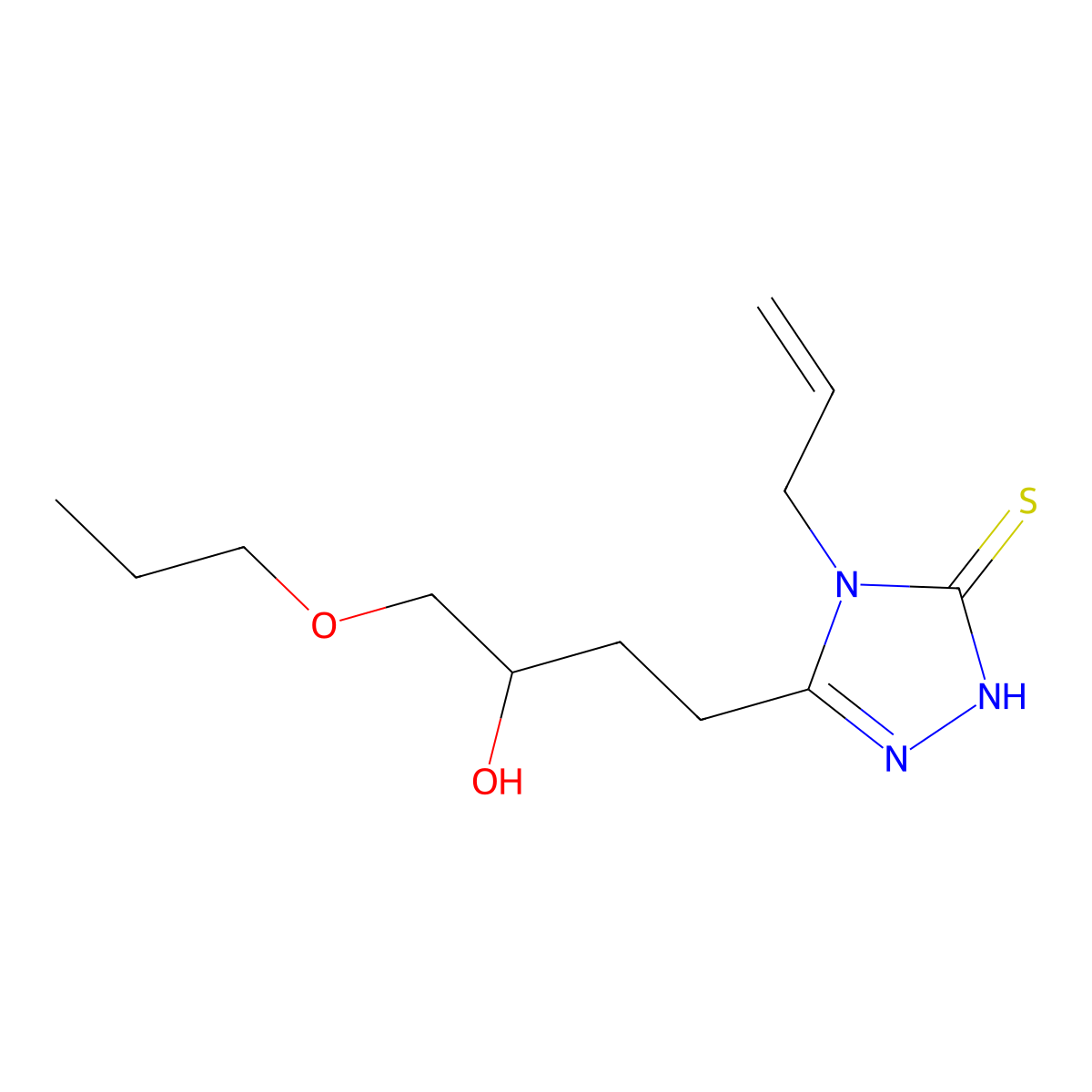 3-(3-hydroxy-4-propoxybutyl)-4-prop-2-enyl-1H-1,2,4-triazole-5-thione molecular structure, CAS 328009-06-9
