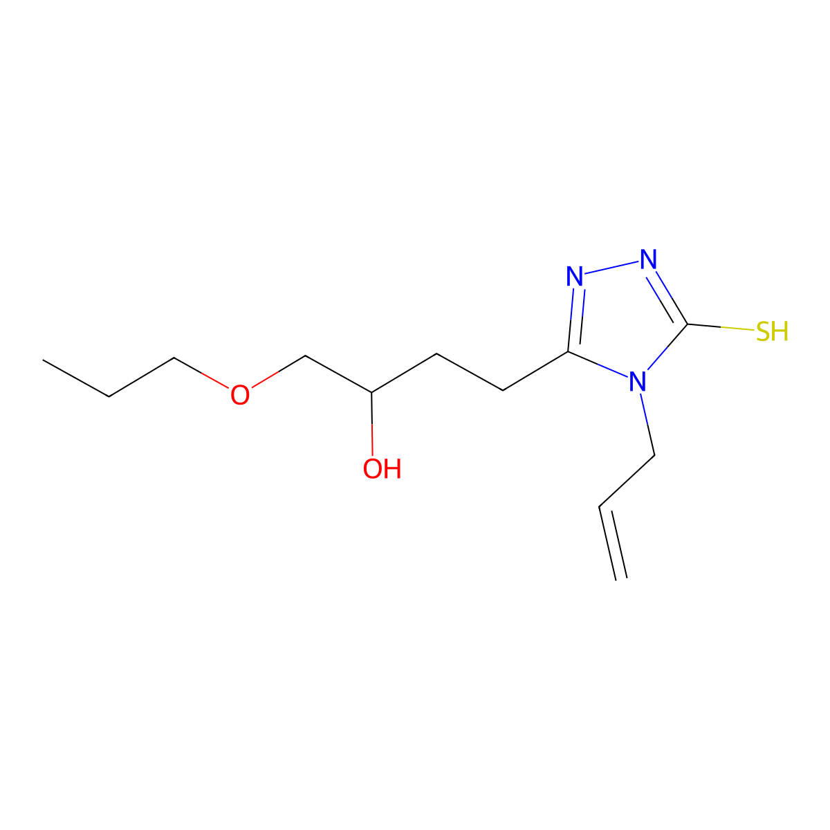 3-(3-hydroxy-4-propoxybutyl)-4-prop-2-enyl-1H-1,2,4-triazole-5-thione molecular structure, CAS 328009-06-9