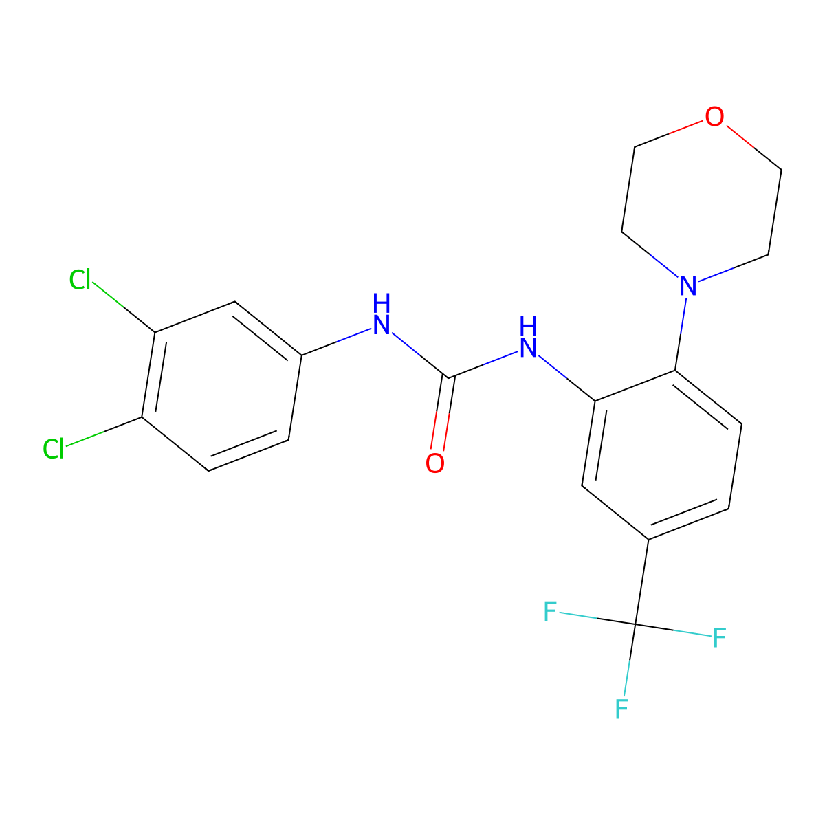 1-(3,4-Dichlorophenyl)-3-(2-morpholin-4-YL-5-(trifluoromethyl)phenyl)urea molecular structure, CAS 328009-11-6