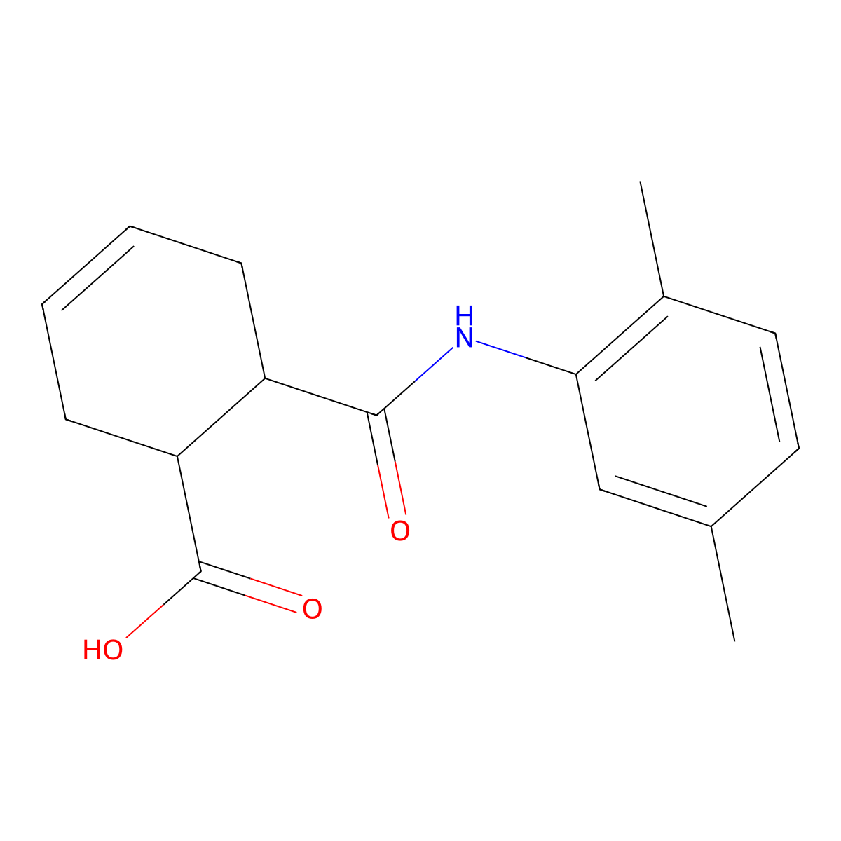 6-[(2,5-Dimethylphenyl)carbamoyl]cyclohex-3-ene-1-carboxylic acid molecular structure, CAS 328009-45-6