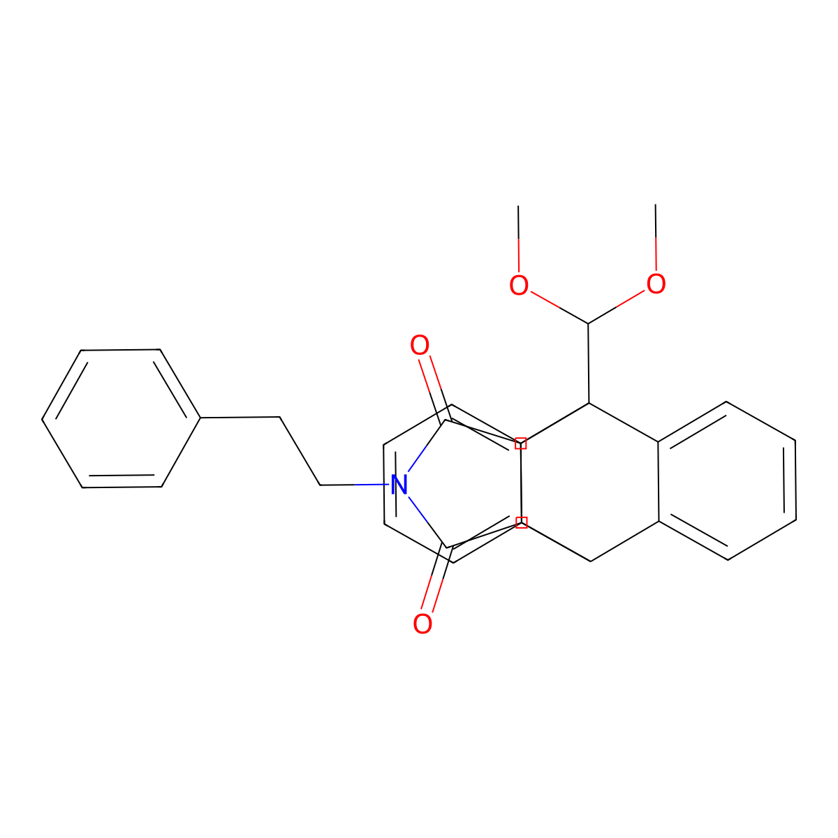 9-(Dimethoxymethyl)-13-(2-phenylethyl)-9,10-dihydro-12,14-dioxo-9,10-[3,4]pyrrolidinoanthracene molecular structure, CAS 328009-62-7