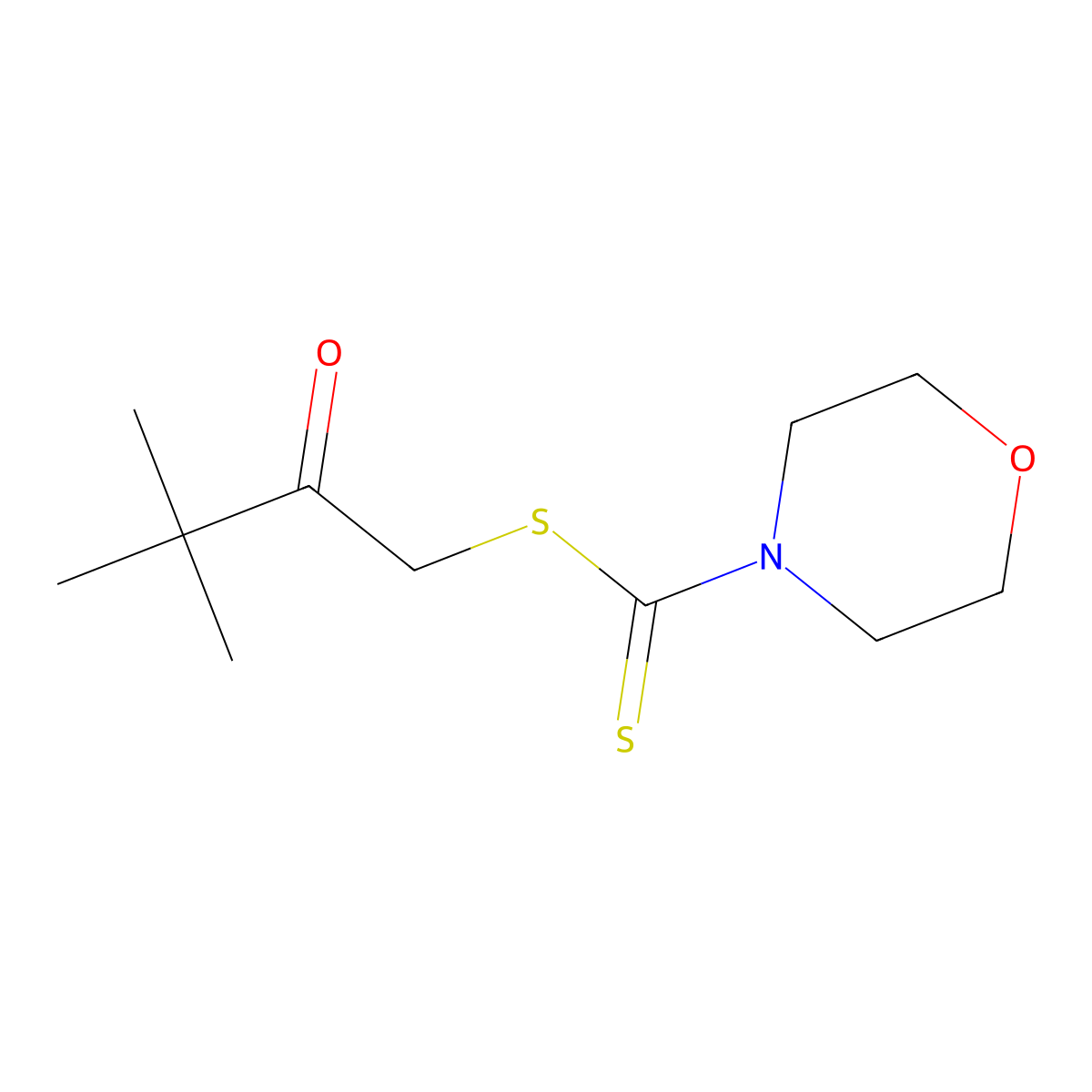 3,3-Dimethyl-2-oxobutyl morpholine-4-carbodithioate molecular structure, CAS 328009-66-1