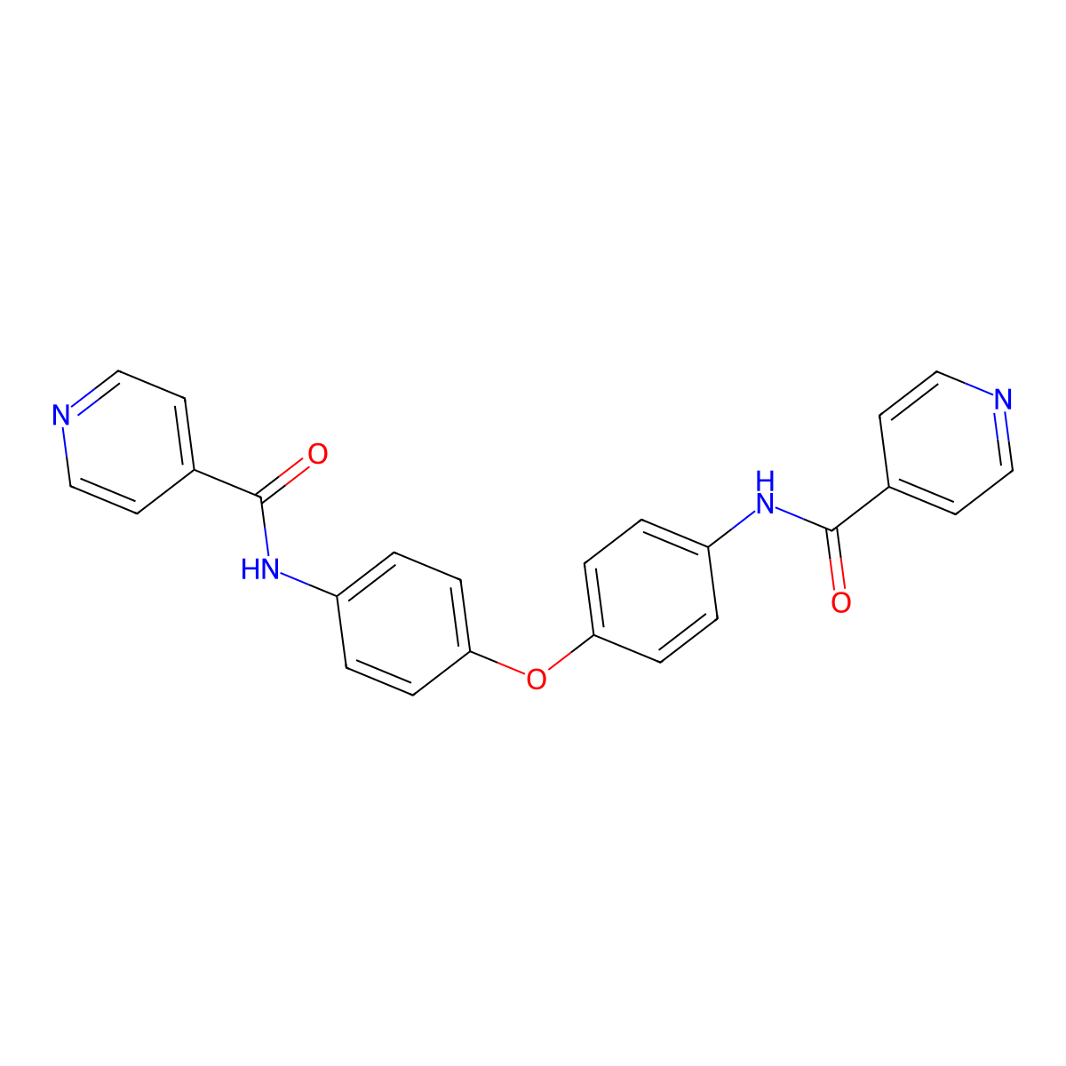 N-[4-[4-(pyridine-4-carbonylamino)phenoxy]phenyl]pyridine-4-carboxamide molecular structure, CAS 328010-11-3
