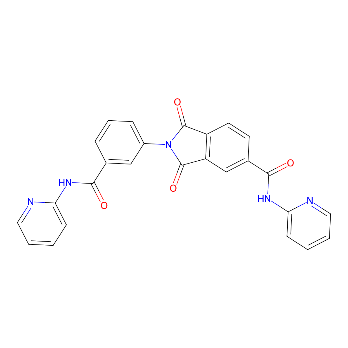 1,3-dioxo-N-pyridin-2-yl-2-[3-(pyridin-2-ylcarbamoyl)phenyl]isoindole-5-carboxamide molecular structure, CAS 328010-21-5