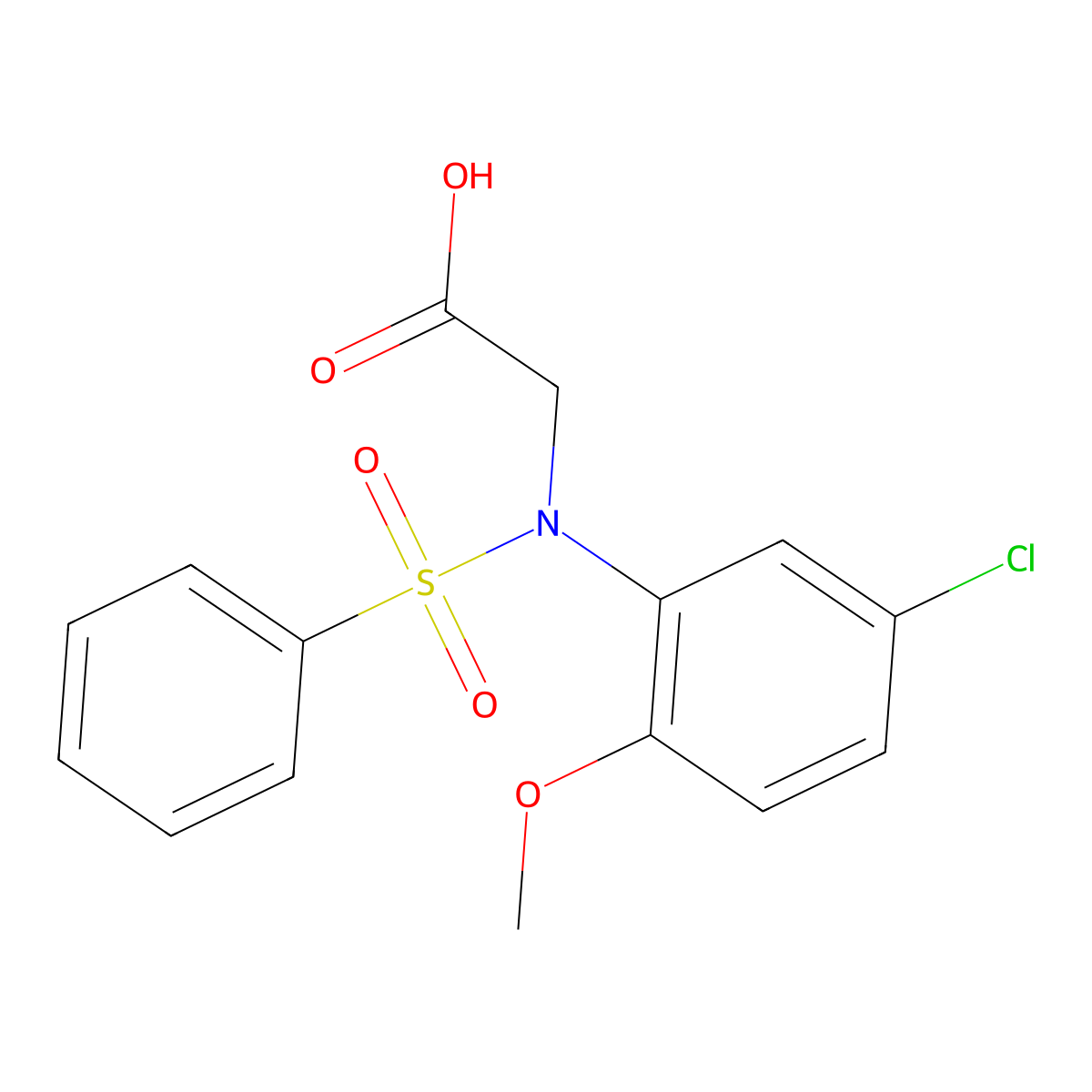 N-(5-chloro-2-methoxyphenyl)-N-(phenylsulfonyl)glycine molecular structure, CAS 328010-58-8
