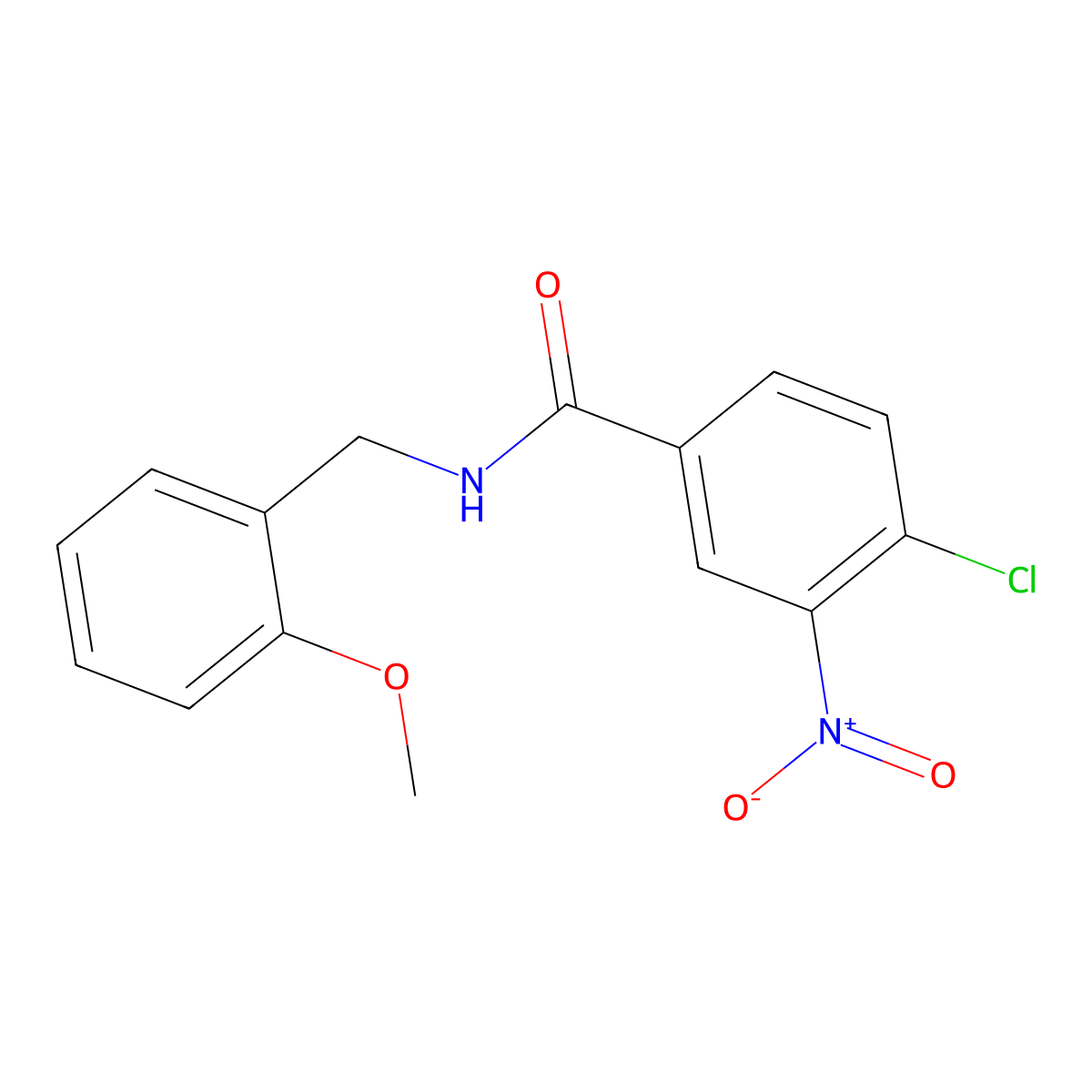 4-chloro-N-[(2-methoxyphenyl)methyl]-3-nitrobenzamide molecular structure, CAS 328010-92-0
