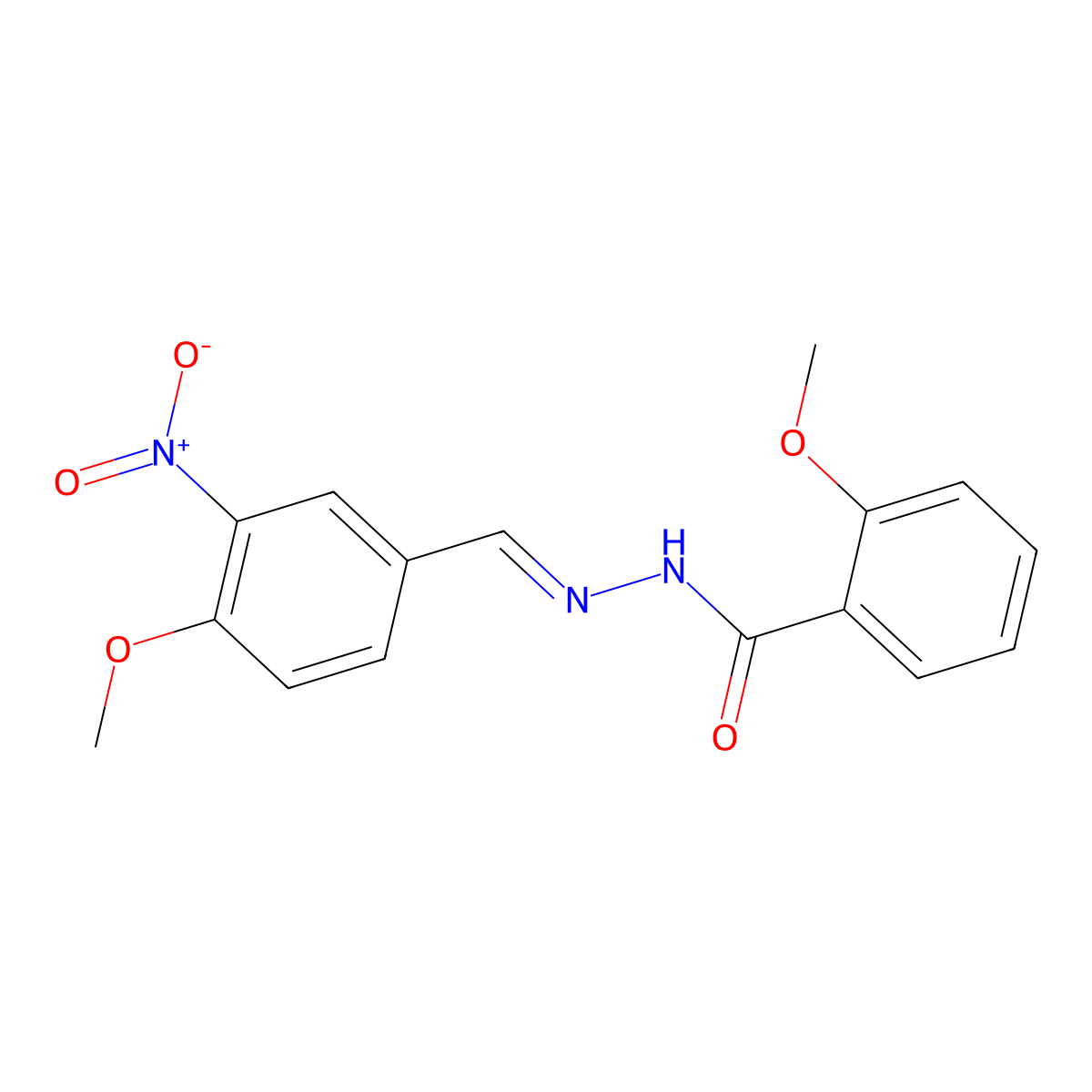 2-Methoxybenzoic acid 2-[(4-methoxy-3-nitrophenyl)methylene]hydrazide molecular structure, CAS 328011-58-1