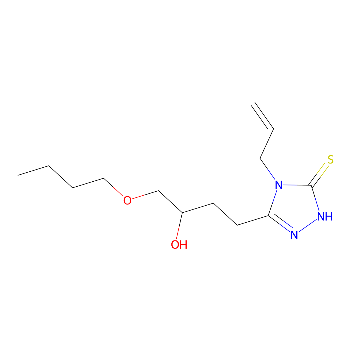 3-(4-butoxy-3-hydroxybutyl)-4-prop-2-enyl-1H-1,2,4-triazole-5-thione molecular structure, CAS 328012-87-9