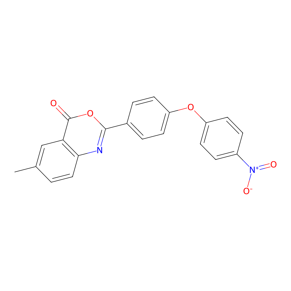 6-Methyl-2-[4-(4-nitrophenoxy)phenyl]-3,1-benzoxazin-4-one molecular structure, CAS 328013-34-9