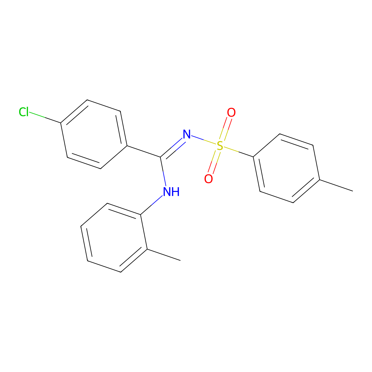 4-chloro-N-(o-tolyl)-N'-tosylbenzimidamide molecular structure, CAS 328014-82-0